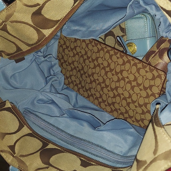 COACH Diaper Bag/Handbag Tote w/ Matching Coach SLG Items as a "Set" - Picture 6 of 16